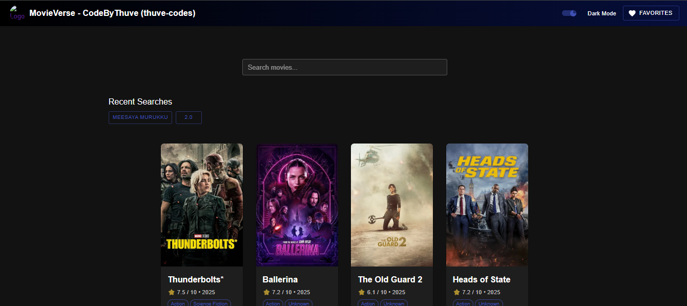 MovieVerse – Movie Rating & Review Platform